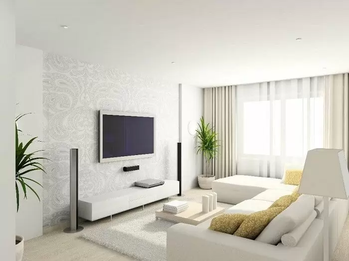 Hơn 19 Mẫu Trần Thạch Cao Đẹp Dành Cho Phòng Ngủ, Phòng Khách Hiện Nay 68 Kiểu trần phẳng với tường họa tiết hoa lá